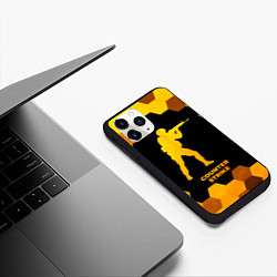 Чехол iPhone 11 Pro матовый Counter Strike - gold gradient, цвет: 3D-черный — фото 2
