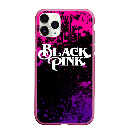 Чехол iPhone 11 Pro матовый Blackpink - neon / 3D-Малиновый – фото 1