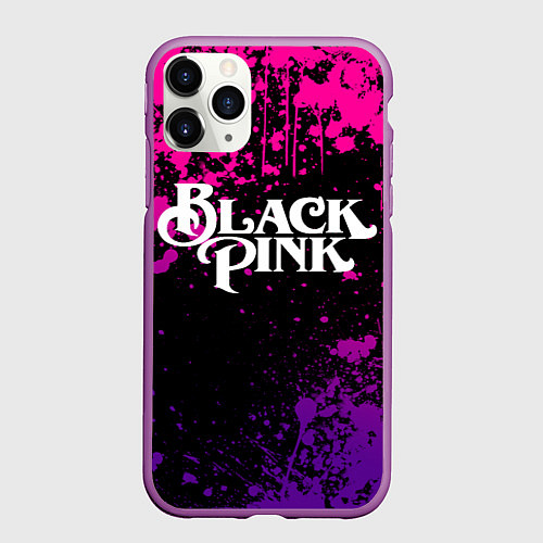 Чехол iPhone 11 Pro матовый Blackpink - neon / 3D-Фиолетовый – фото 1