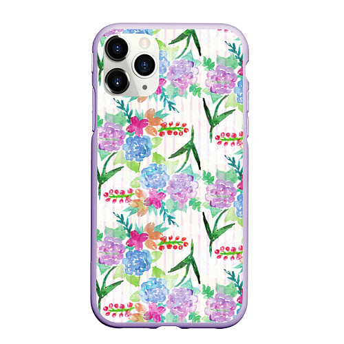 Чехол iPhone 11 Pro матовый Spring spirit / 3D-Светло-сиреневый – фото 1