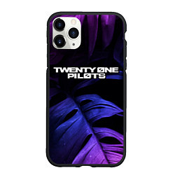 Чехол iPhone 11 Pro матовый Twenty One Pilots neon monstera, цвет: 3D-черный