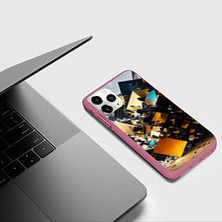 Чехол iPhone 11 Pro матовый Кубический взрывной импульс, цвет: 3D-малиновый — фото 2