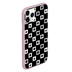 Чехол iPhone 11 Pro матовый Геометрические узоры, цвет: 3D-розовый — фото 2