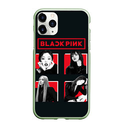 Чехол iPhone 11 Pro матовый Blackpink retro girls, цвет: 3D-салатовый