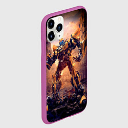 Чехол iPhone 11 Pro матовый Трансформеры: Бамблби, цвет: 3D-фиолетовый — фото 2