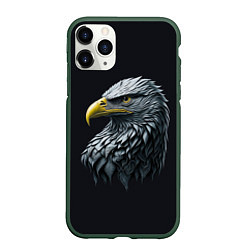Чехол iPhone 11 Pro матовый Орёл от нейросети, цвет: 3D-темно-зеленый