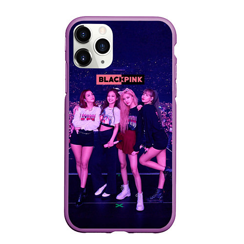 Чехол iPhone 11 Pro матовый Blackpink concert / 3D-Фиолетовый – фото 1