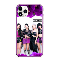 Чехол iPhone 11 Pro матовый Blackpink flowers, цвет: 3D-фиолетовый