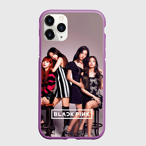 Чехол iPhone 11 Pro матовый Blackpink kpop / 3D-Фиолетовый – фото 1