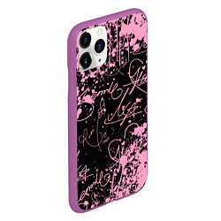 Чехол iPhone 11 Pro матовый Блэкпинк - автографы, цвет: 3D-фиолетовый — фото 2