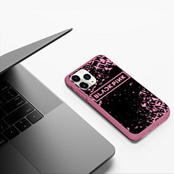 Чехол iPhone 11 Pro матовый Блэкпинк - потертости, цвет: 3D-малиновый — фото 2