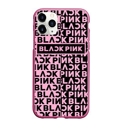 Чехол iPhone 11 Pro матовый Blackpink - pink text, цвет: 3D-малиновый