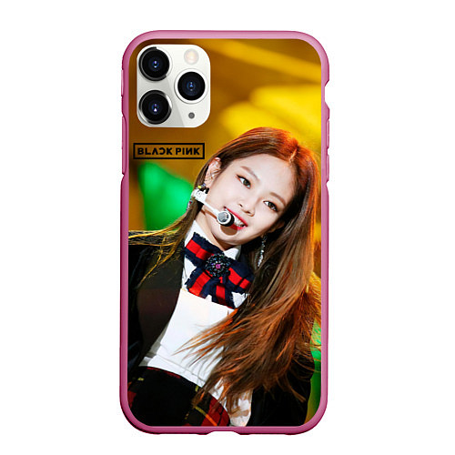 Чехол iPhone 11 Pro матовый Blackpink Jennie Kim / 3D-Малиновый – фото 1