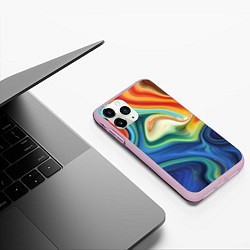 Чехол iPhone 11 Pro матовый Beautiful waves, цвет: 3D-розовый — фото 2