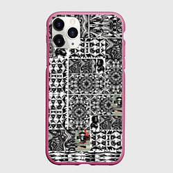 Чехол iPhone 11 Pro матовый Орнамент древних цивилизаций, цвет: 3D-малиновый