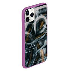Чехол iPhone 11 Pro матовый Мазки кисти, цвет: 3D-фиолетовый — фото 2