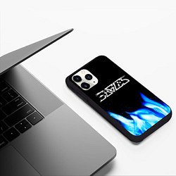 Чехол iPhone 11 Pro матовый Eagles blue fire, цвет: 3D-черный — фото 2
