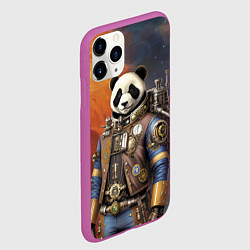 Чехол iPhone 11 Pro матовый Панда-космонавт - стимпанк, цвет: 3D-фиолетовый — фото 2