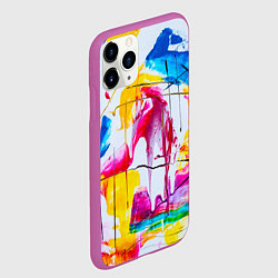 Чехол iPhone 11 Pro матовый Красочный принт, цвет: 3D-фиолетовый — фото 2