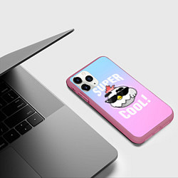 Чехол iPhone 11 Pro матовый Chicken Gun: Супер Крутой Цыпленок, цвет: 3D-малиновый — фото 2