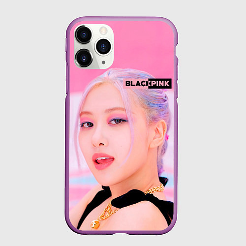Чехол iPhone 11 Pro матовый Роуз блэкпинк / 3D-Фиолетовый – фото 1