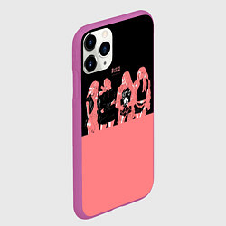 Чехол iPhone 11 Pro матовый BLACK PINK на черно-розовом, цвет: 3D-фиолетовый — фото 2