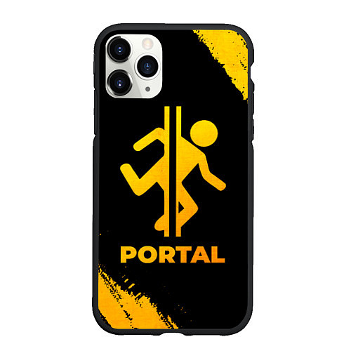 Чехол iPhone 11 Pro матовый Portal - gold gradient / 3D-Черный – фото 1