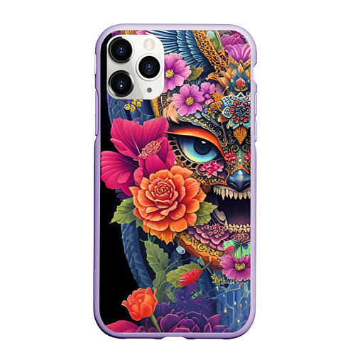 Чехол iPhone 11 Pro матовый Irezumi - Japan - tattoo / 3D-Светло-сиреневый – фото 1