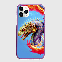 Чехол iPhone 11 Pro матовый Dragon - irezumi - tattoo - Japan, цвет: 3D-фиолетовый