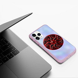 Чехол iPhone 11 Pro матовый Щитовидная мандала, цвет: 3D-розовый — фото 2