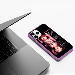 Чехол iPhone 11 Pro матовый Blackpink Autographs, цвет: 3D-фиолетовый — фото 2