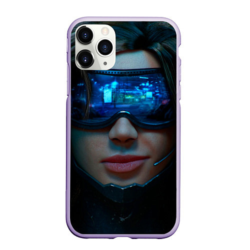 Чехол iPhone 11 Pro матовый Cybergirl / 3D-Светло-сиреневый – фото 1