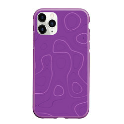 Чехол iPhone 11 Pro матовый Объемные разводы - яркий фиолетовый - узор Хуф и С