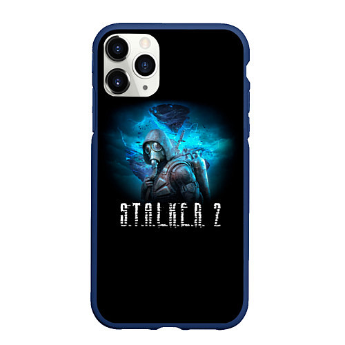 Чехол iPhone 11 Pro матовый Сталкер - радиация / 3D-Тёмно-синий – фото 1