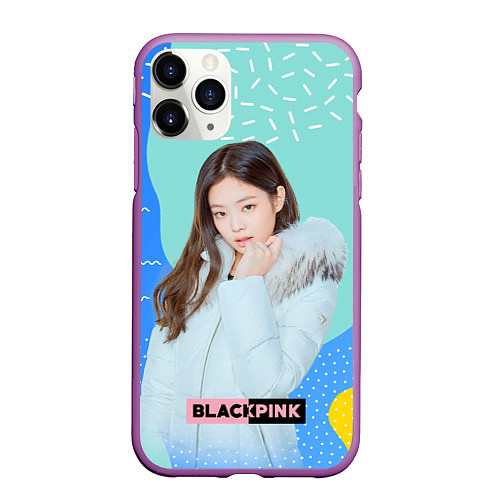 Чехол iPhone 11 Pro матовый Blackpink winter style / 3D-Фиолетовый – фото 1