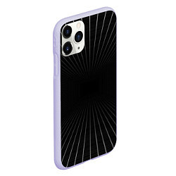 Чехол iPhone 11 Pro матовый Сетка пространства чёрный фон, цвет: 3D-светло-сиреневый — фото 2