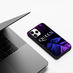 Чехол iPhone 11 Pro матовый Queen neon monstera, цвет: 3D-черный — фото 2