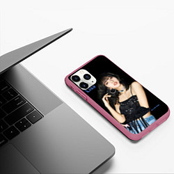 Чехол iPhone 11 Pro матовый Blackpink Lisa in jeans, цвет: 3D-малиновый — фото 2