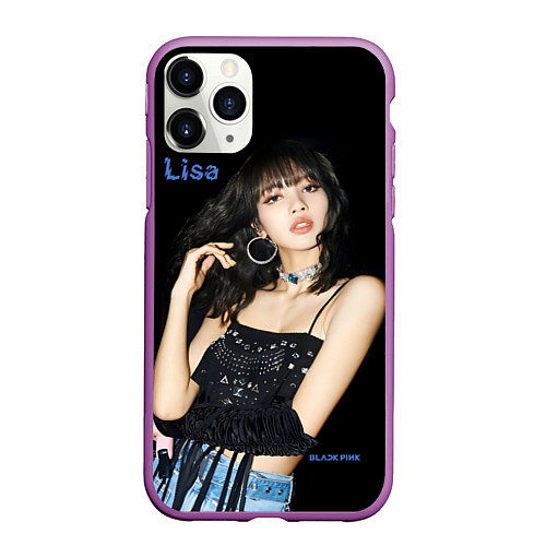 Чехол iPhone 11 Pro матовый Blackpink Lisa in jeans / 3D-Фиолетовый – фото 1