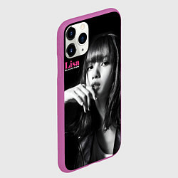 Чехол iPhone 11 Pro матовый Blackpink Lisa in leather jacket, цвет: 3D-фиолетовый — фото 2