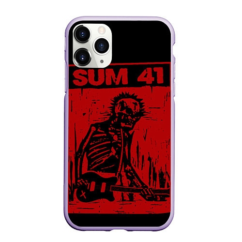 Чехол iPhone 11 Pro матовый Sum41 - Skeleton / 3D-Светло-сиреневый – фото 1