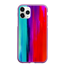 Чехол iPhone 11 Pro матовый Цвета радуги, цвет: 3D-фиолетовый
