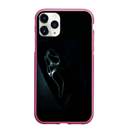 Чехол iPhone 11 Pro матовый Крик - маска / 3D-Малиновый – фото 1