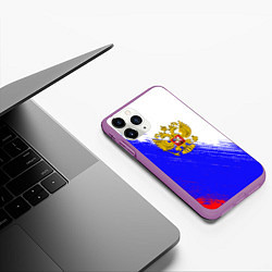 Чехол iPhone 11 Pro матовый Патриот Рф Герб, цвет: 3D-фиолетовый — фото 2