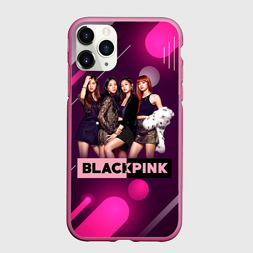 Чехол iPhone 11 Pro матовый Kpop Blackpink / 3D-Малиновый – фото 1