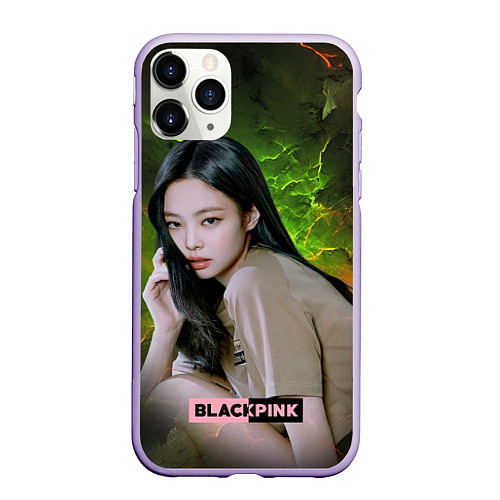 Чехол iPhone 11 Pro матовый Jennie Blackpink / 3D-Светло-сиреневый – фото 1