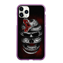 Чехол iPhone 11 Pro матовый Snake skull