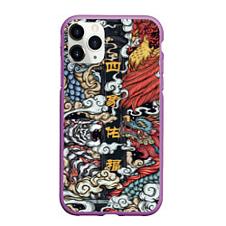 Чехол iPhone 11 Pro матовый Japanese art, цвет: 3D-фиолетовый