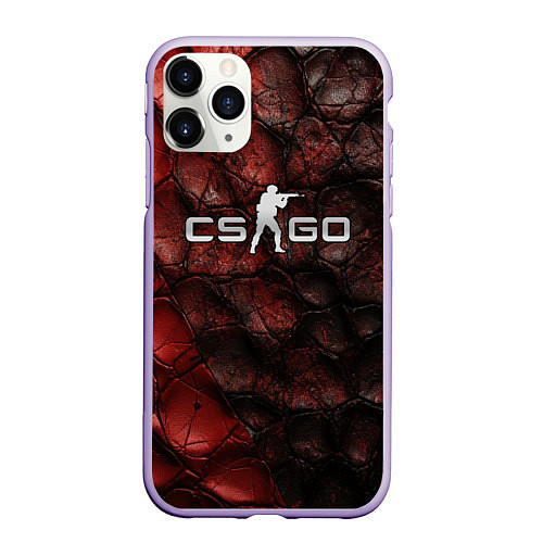 Чехол iPhone 11 Pro матовый CS GO dark texture / 3D-Светло-сиреневый – фото 1