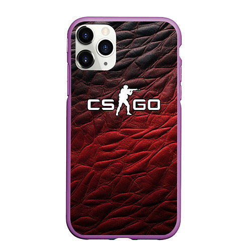 Чехол iPhone 11 Pro матовый CS GO dark red / 3D-Фиолетовый – фото 1